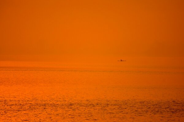 Coucher de soleil marin et Barcas