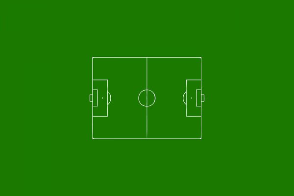 Image d un terrain de football sur fond vert dans un style minimaliste