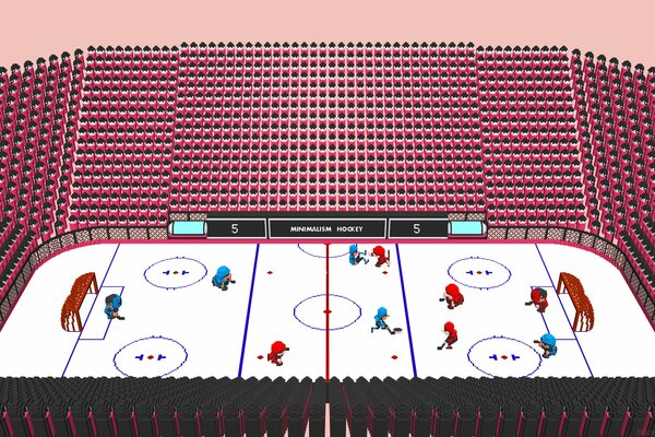 Terrain de hockey avec les joueurs