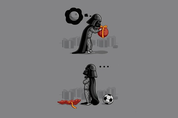 Darth Vader a reçu un ballon de football en cadeau