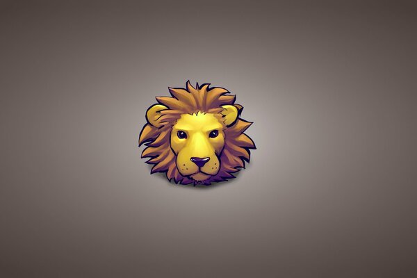 Tête de Lion sur fond gris