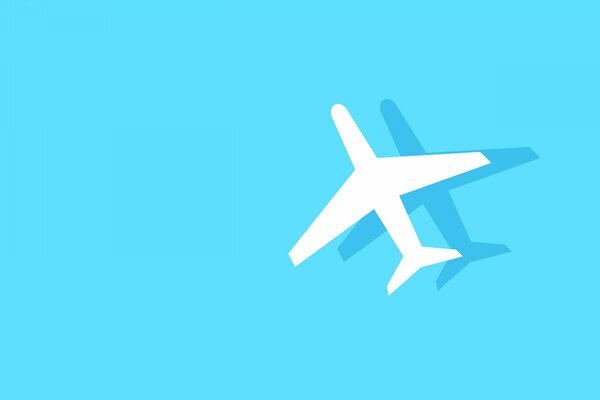 Image vectorielle d un avion blanc sur fond bleu
