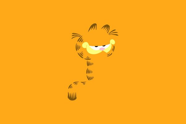 Chat garfield incomplet sur le champ orange
