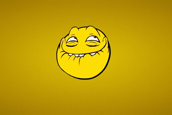 Le visage réfléchi d un troll souriant