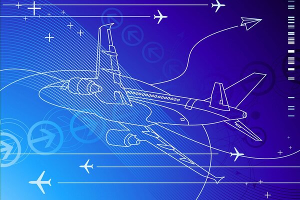 Le dessin de l avion de lignes et avec le vecteur