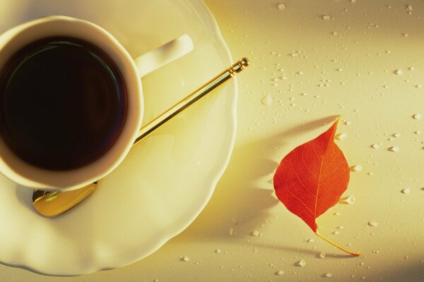 Une tasse de café dans la saison des pluies, le temps d automne