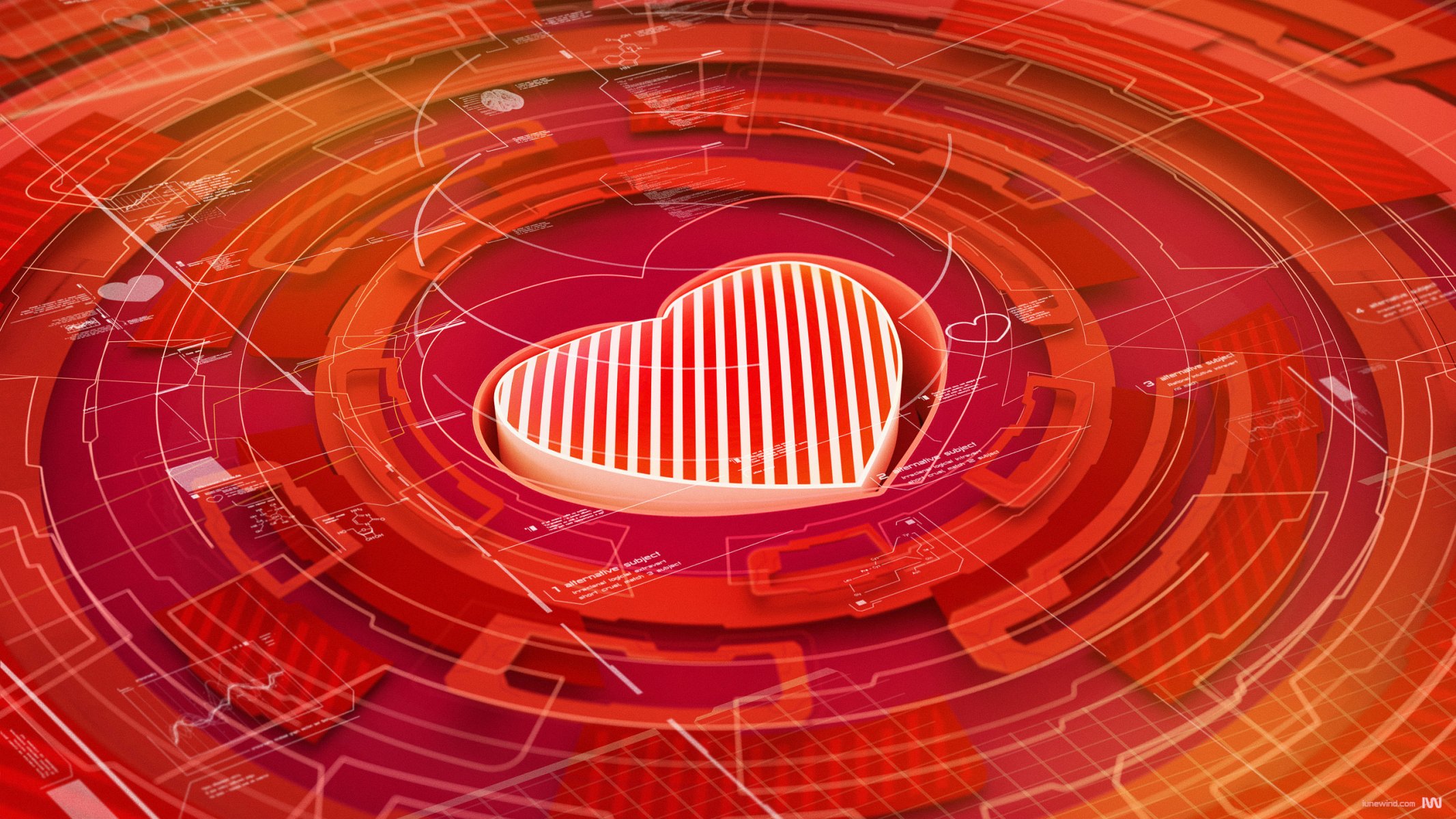 le cœur le rendu 3d le cercle hq fond d écran