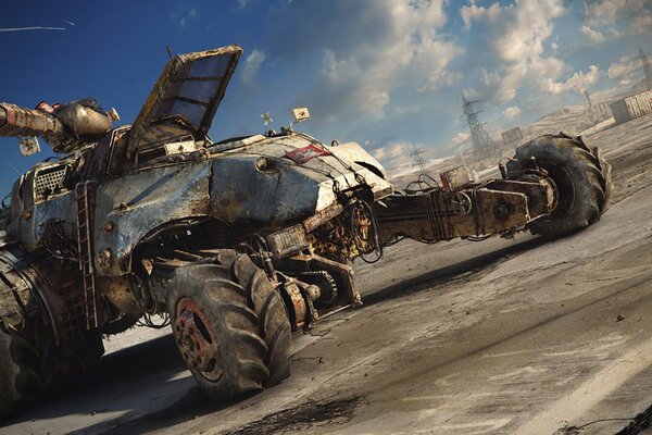Футуристичная machine avec une armure et un canon