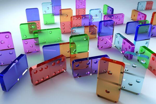 Jeu de dominos en verre