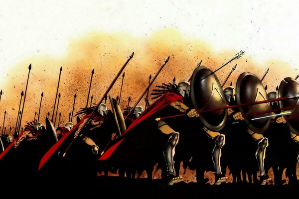 L armée des spartiates va au combat
