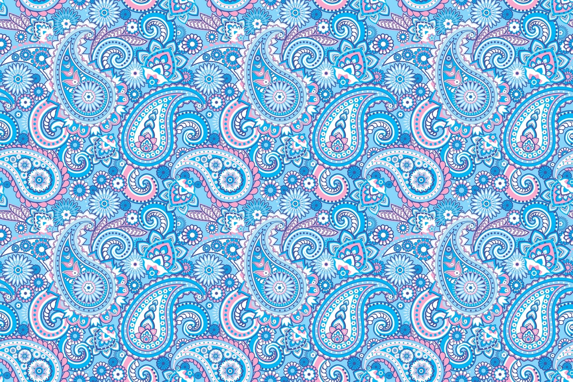 motif ornement concombres indiens paisley bleu