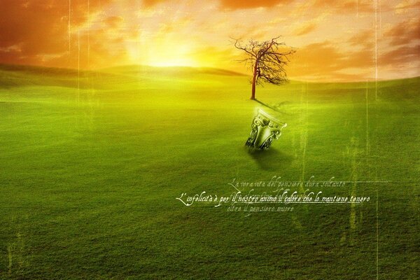 Art de l arbre sur fond de feu vert