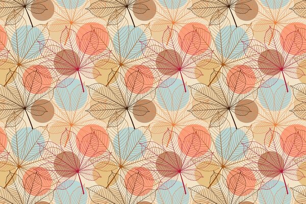 Bel ornement de feuilles et de différentes formes