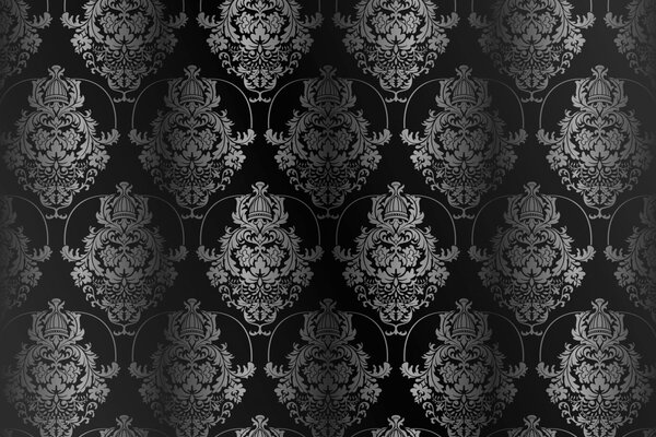 Motif gris sur fond noir