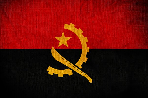 Drapeau noir et rouge de l Angola