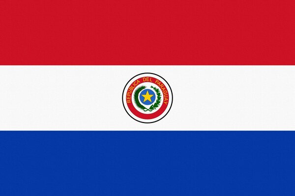 Drapeau paraguayen sur fond blanc