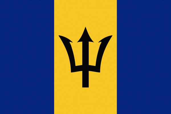 Drapeau de la Barbade Photoshop avec armoiries