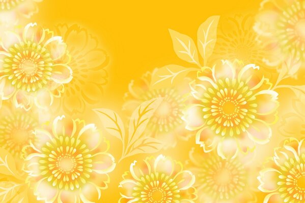 Image jaune avec des motifs et des couleurs