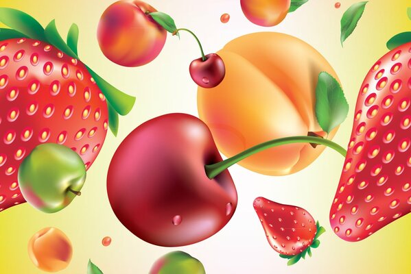 Texture avec des fruits et des baies
