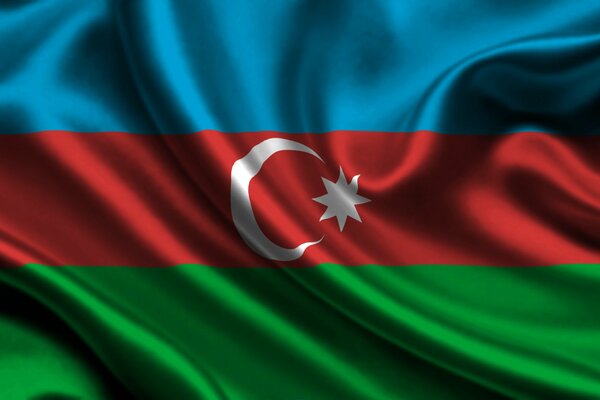 Drapeau de l Azerbaïdjan dans le vent