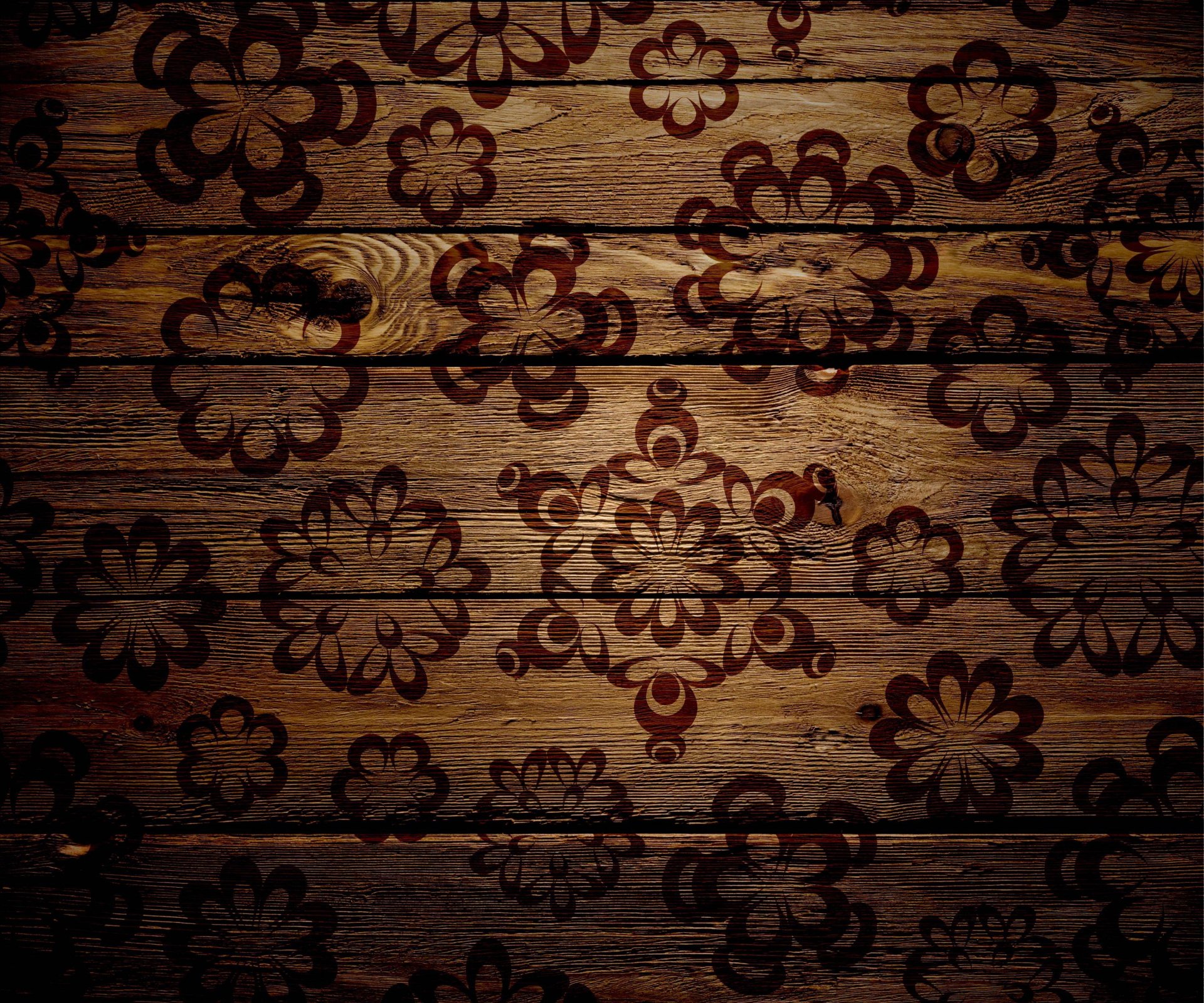 texture fond motifs fleurs pétales bois dessin brun