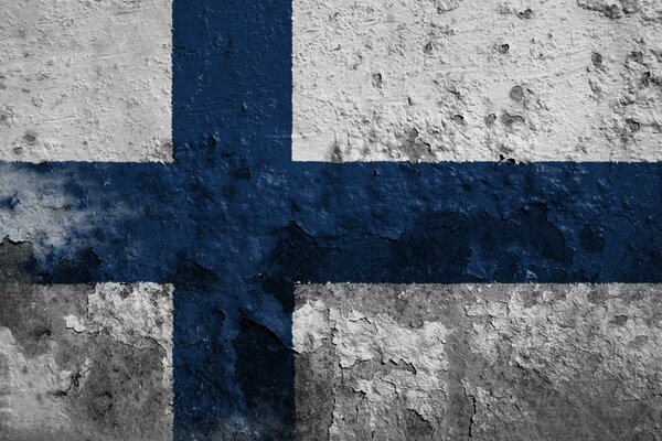 Image du drapeau de la Finlande sur la scène de la maison