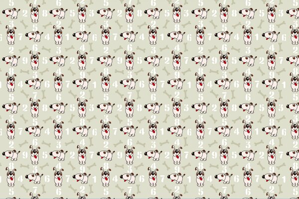 Texture avec beaucoup de chiens humoristiques