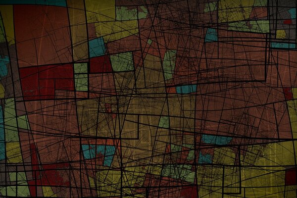 Formes colorées. Lignes partout