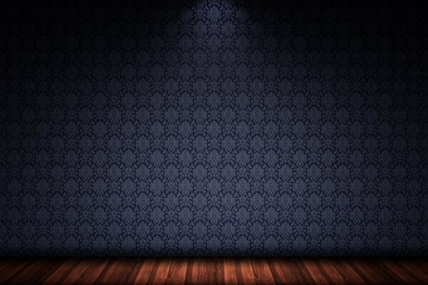 Le mur avec le papier peint et le parquet sont beaux