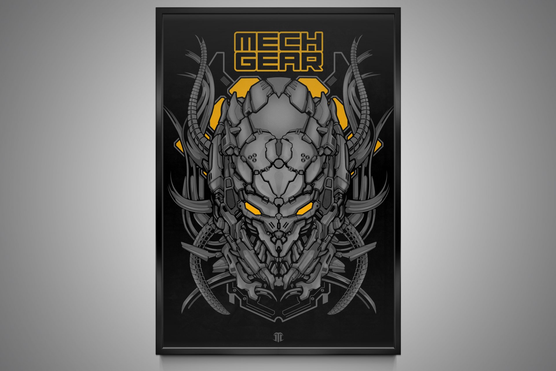mechgear robot cyborg métal impression dessin impression créatif
