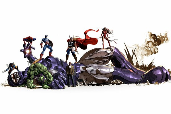 Spider-Man, Thor, Hulk, Captain America, Wolverine et Wonder Woman sont les super-héros de la bande dessinée Marvel
