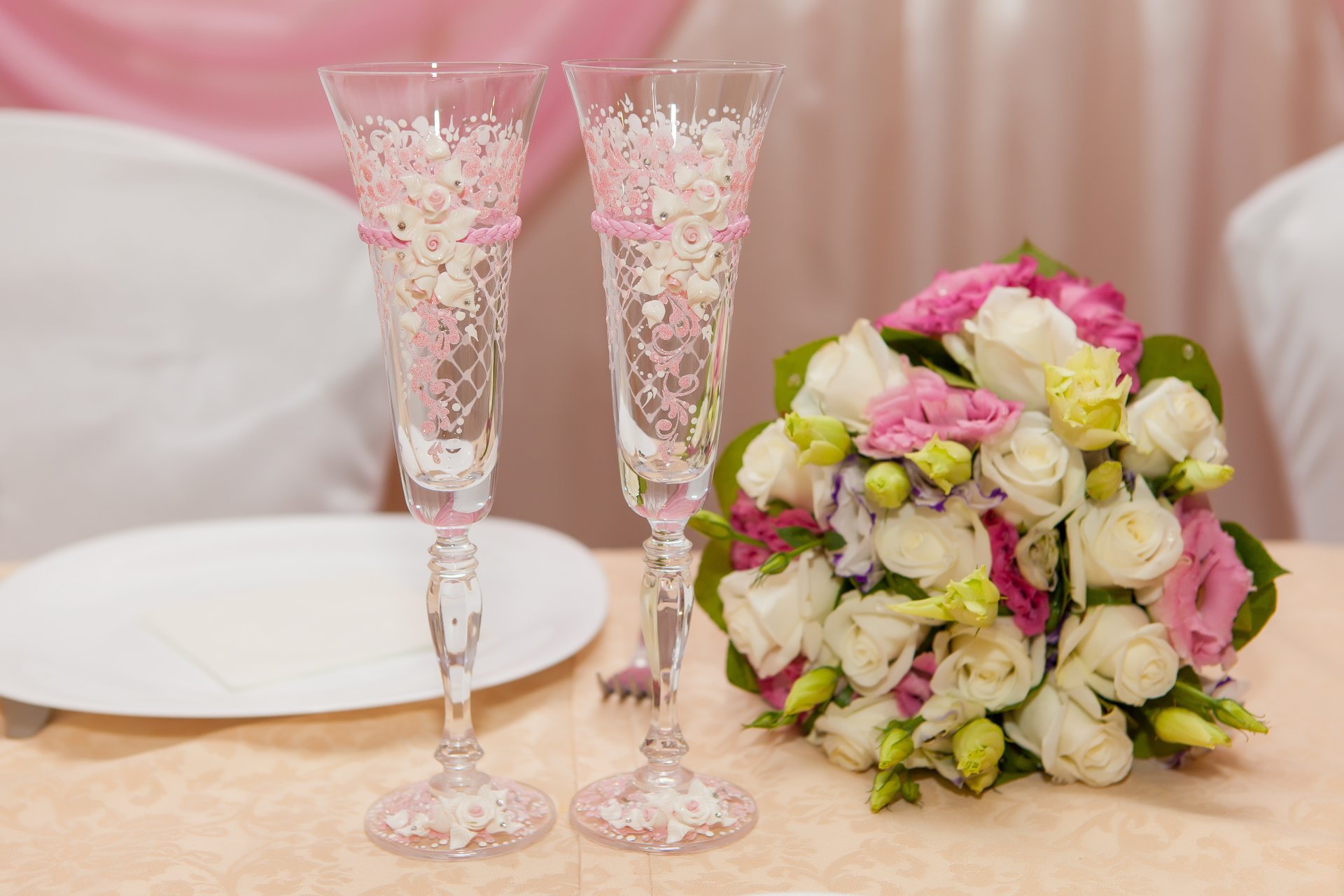fleurs bouquet verres à vin modèle