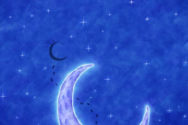 Figure de la double lune dans le ciel