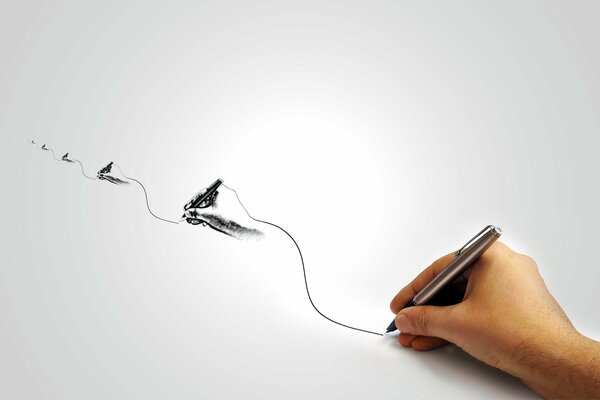 Dessin continu. Dessin stylo