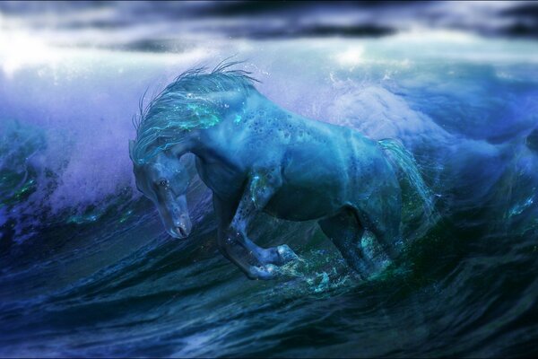 Cheval dans l océan. Fantasy