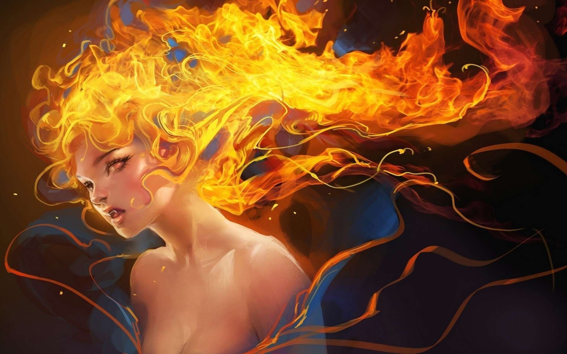 fille feu vampire