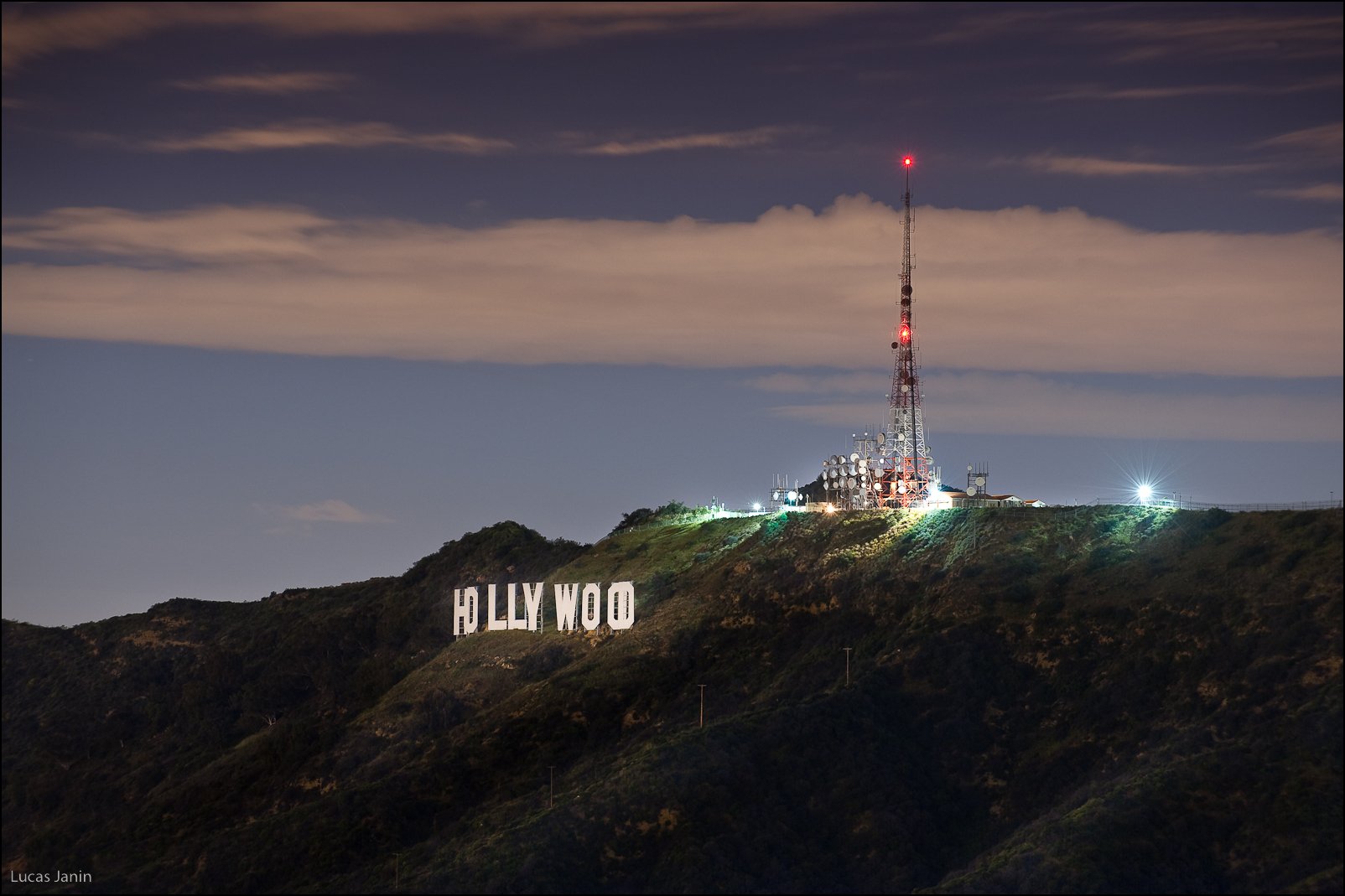 hollywood signe sur nuit