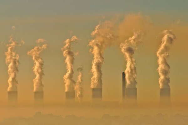 Smog de la pollution industrielle. Photo choquante