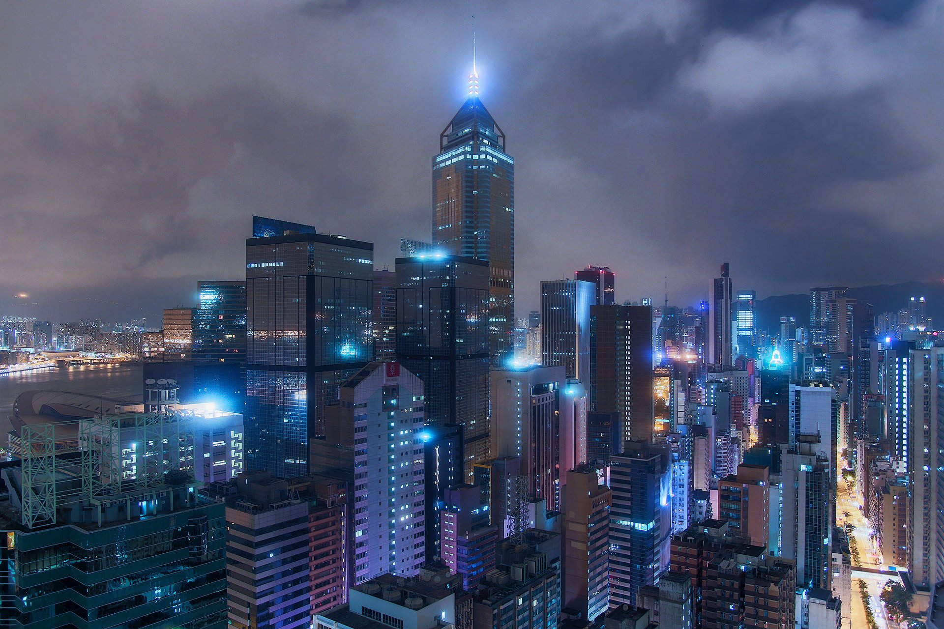 ville maisons lumières nuit