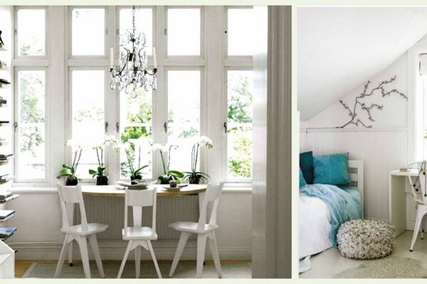 Conception de maison. Intérieur de chambre à coucher