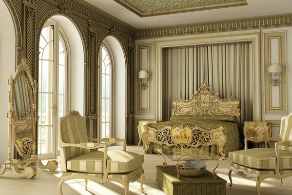 Chambre luxueuse dans un décor élégant
