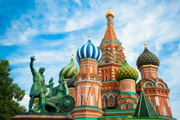 Russie. Image de la cathédrale Saint-Basile à Moscou. Kreml