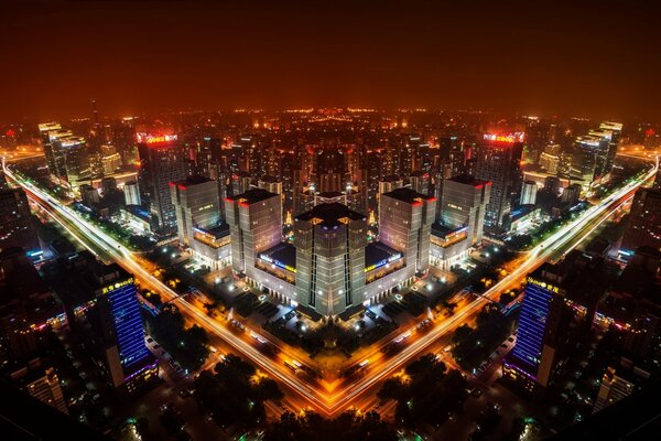 Ville de nuit de Pékin, capitale de la Chine