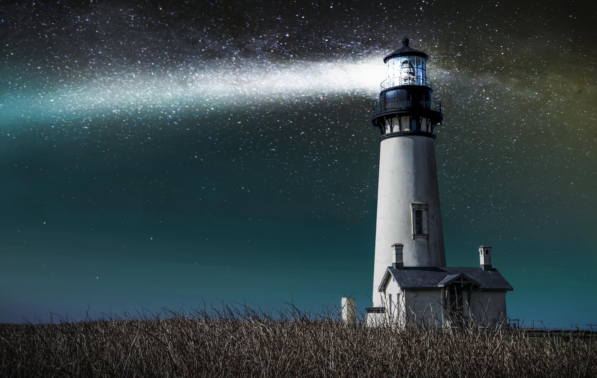 nuit ciel phare champ