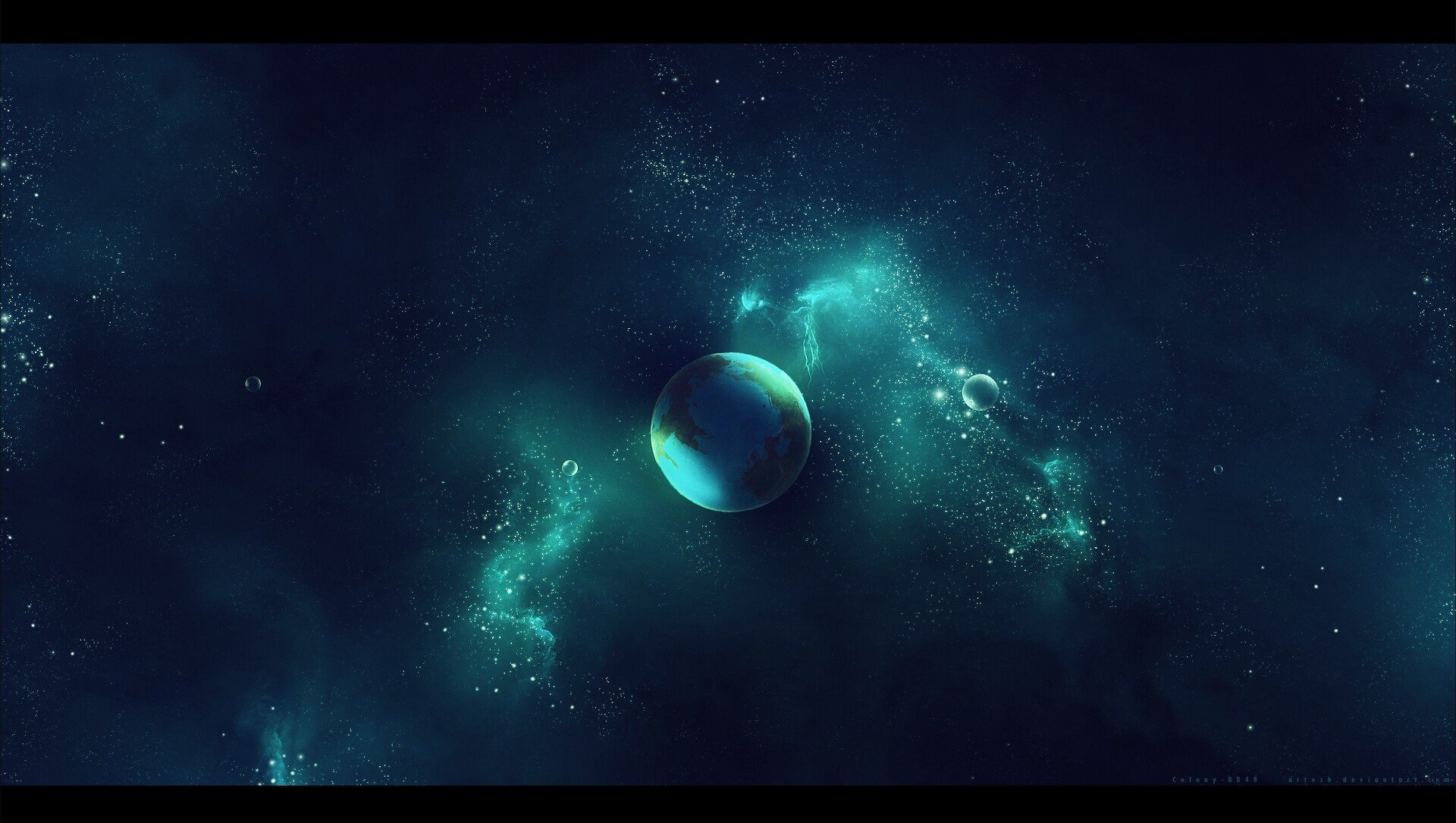 espace espace planète étoiles nébuleuse