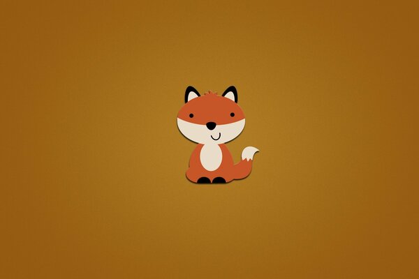 Dessin animé renard souriant minimalisme
