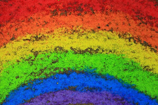 Arc-en-ciel coloré bouclé drôle