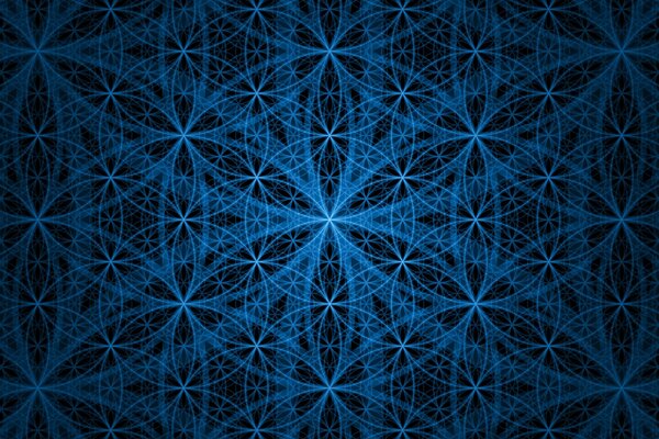 Broché. Mandala bleu sur fond noir