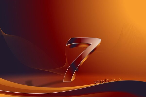Logo Windows 7 sur fond orange