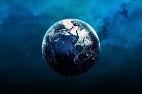 Planète terre détruite dans l espace